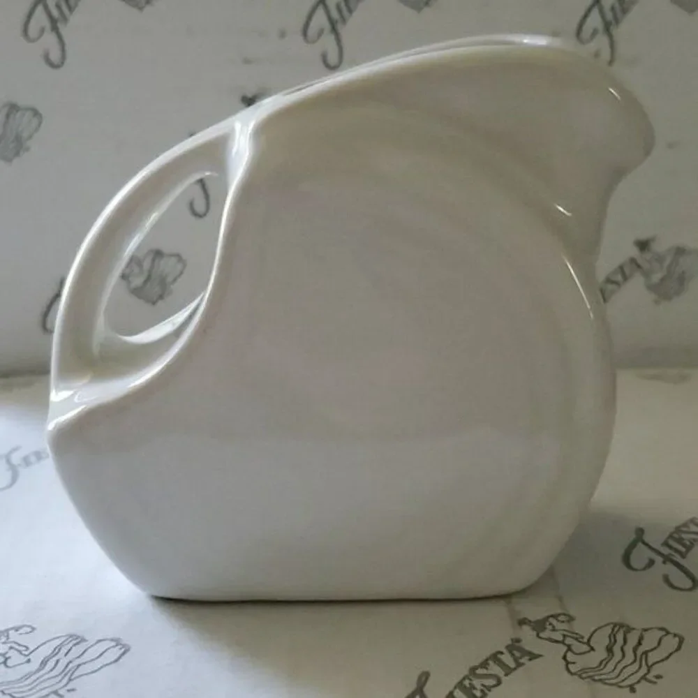 Fiestaware Fiesta 5 OZ Pitcher Mini Disk White CONTAINER CERAMIC